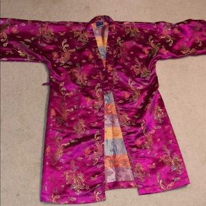 Pink silk kimono